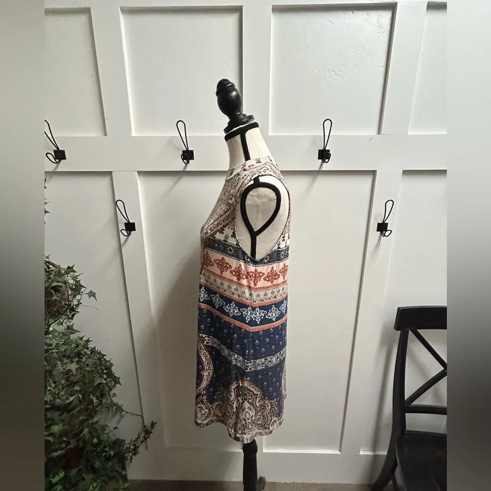 O’Neill Women’s Sleeveless Boho Print Dress Blue Orange Paisley Size M - Picture 2 of 4